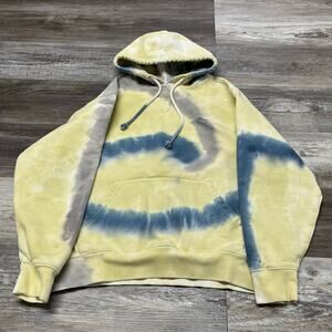 Katin Tie Dye Lemon Glacier Swirl Mens M Psychedelic Surf Fleece Pullover Hoodie